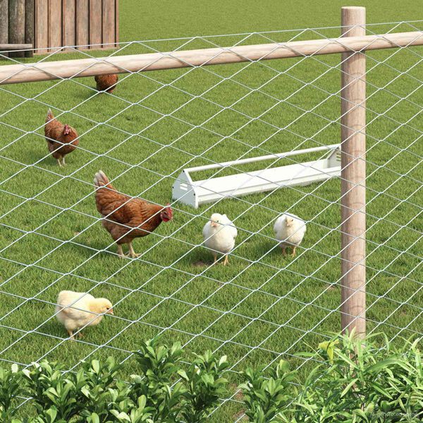 vidaXL Kettenzaun Verzinkt 2 x 20 m Glas