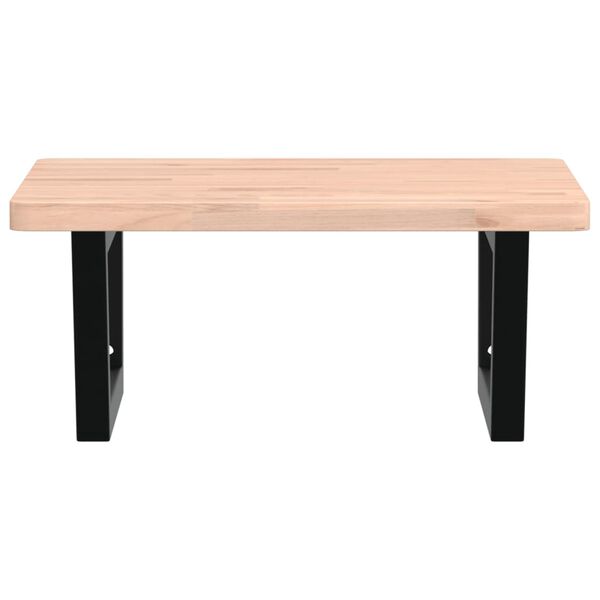 vidaXL Waschbeckenregal Wandmontage Stahl und Massivholz Buche