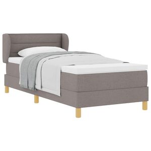 vidaXL Boxspringbett mit Matratze mit Kopfteil Taupe 80 x 200 cm Stoff