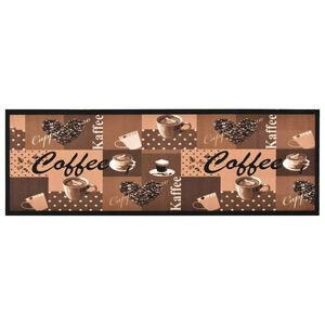 vidaXL K&uuml;chenbodenmatte Waschbar Kaffee Braun 45x150 cm
