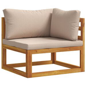 vidaXL Ecksofa mit Kissen Massivholz Akazie Natur
