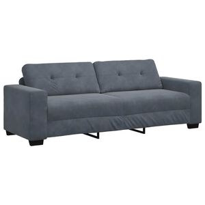 vidaXL 3-Sitzer-Sofa Dunkelgrau 220x78x80 cm Samt