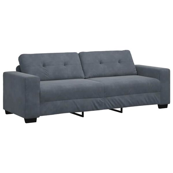 vidaXL 3-Sitzer-Sofa Dunkelgrau 220x78x80 cm Samt