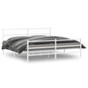 vidaXL Bettgestell mit Kopf- und Fu&szlig;teil Metall&nbsp;Wei&szlig; 183x213 cm