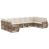 vidaXL Gartensofa-set 10 pcs Beige und Cremewei&szlig; Poly-Rattan