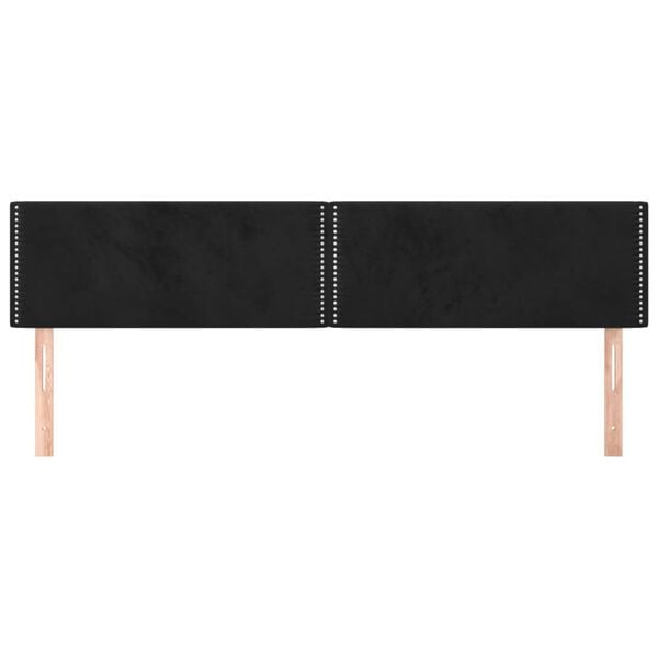 vidaXL Kopfteile Schwarz 160x5x78/88 cm Samt