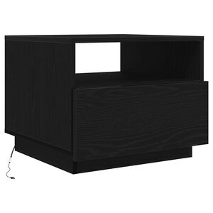 vidaXL Couchtisch mit LED-Leuchten Schwarz Eichen-Optik 50x49x40 cm