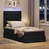 vidaXL Bett mit Stauraum und LED mit LED Schwarz 90 x 190 cm Polyester