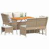 vidaXL 5-tlg. Garten-Sofagarnitur mit Kissen Beige Poly Rattan