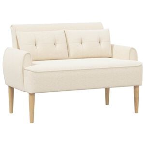vidaXL Zweisitzer mit Knopfheftung Creme 117 x 67 x 77 cm Boucl&eacute;