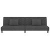 vidaXL Schlafsofa 2-Sitzer mit 2 Kissen und Fu&szlig;hocker Dunkelgrau Samt