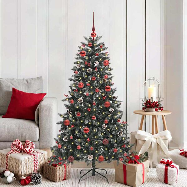 vidaXL K&uuml;nstlicher Weihnachtsbaum Gr&uuml;n 150 cm PVC, Plastik und Stahl