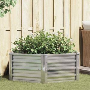 vidaXL Garten-Hochbeet 129x45 cm Verzinkter Stahl Silber