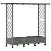vidaXL Hochbeet mit Rankgitter und Dach Hellgrau 164 x 40 x 127 cm PP