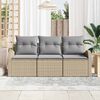 vidaXL Gartensofa-set Beige Poly-Rattan