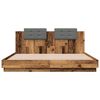 vidaXL Bettgestell mit Kopfteil Altholz 200 x 200 cm Holzwerkstoff