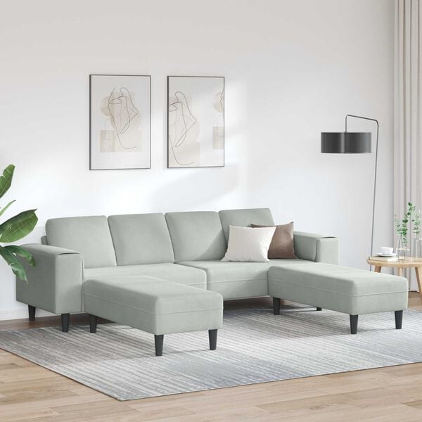 vidaXL Wohnzimmer Couch 3 pcs Hellgrau