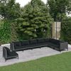 vidaXL 8-tlg. Garten-Lounge-Set mit Kissen Poly Rattan Dunkelgrau