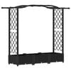 vidaXL Hochbeet mit Rankgitter und Dach Schwarz 169 x 40 x 123 cm PP