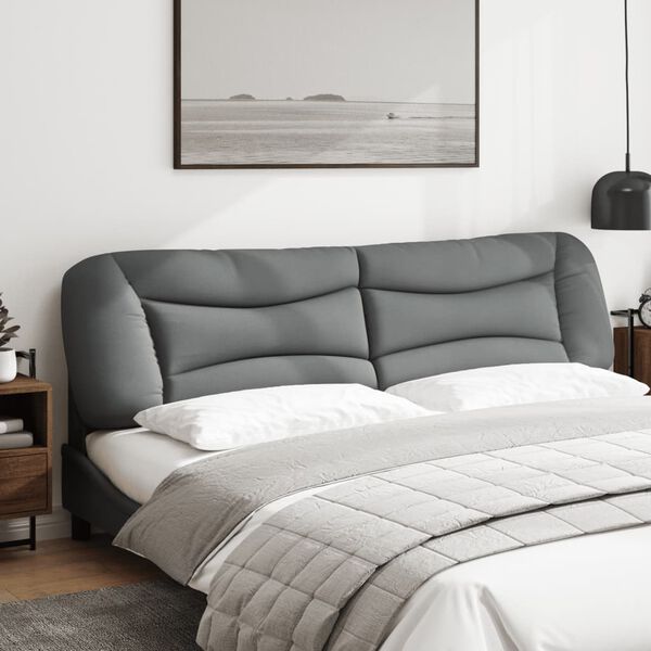 vidaXL Kopfteil-Kissen "Hvar" Hellgrau 200 cm Stoff