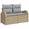 vidaXL Sofa Set mit Kissen 9 pcs Beige und Grau Poly-Rattan