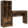 vidaXL Schreibtisch mit Schubladen mit Regal 2 pcs Ger&auml;ucherte Eiche