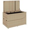 vidaXL Klappliege mit Auflage und Stauraum Beige Poly-Rattan
