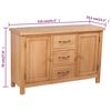 vidaXL Sideboard mit 3 Schubladen 110x33,5x70 cm Massivholz Eiche