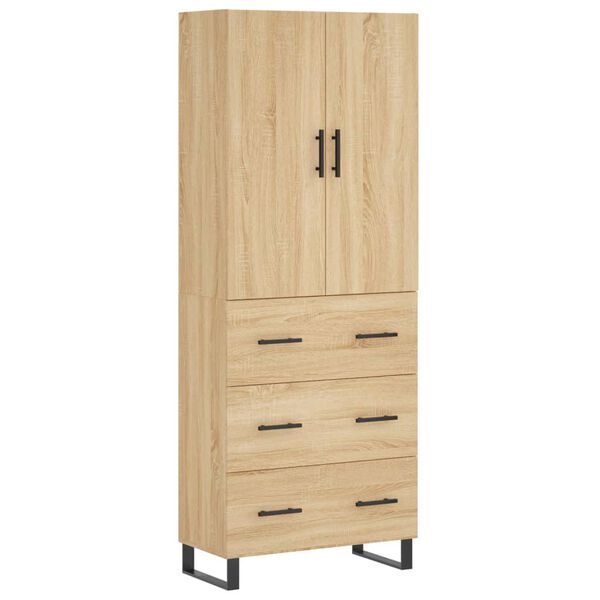 vidaXL Highboard Sonoma-Eiche 69,5x34x180 cm Holzwerkstoff