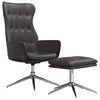 vidaXL Relaxsessel mit Hocker Gl&auml;nzend Schwarz Kunstleder