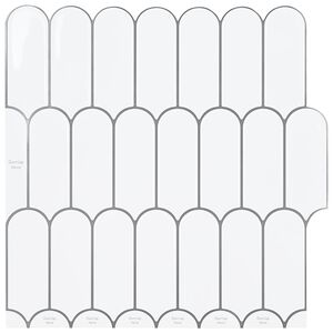 vidaXL Federfliese 10 pcs Wei&szlig; Grau 30 x 30 cm Polyurethan und PET