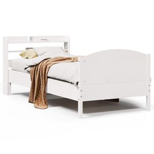 vidaXL Massivholzbett ohne Matratze Wei&szlig; 75x190 cm Kiefernholz