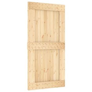 vidaXL Schiebet&uuml;r NARVIK Nat&uuml;rlich und Schwarz 100 x 210 cm (213,5 cm)