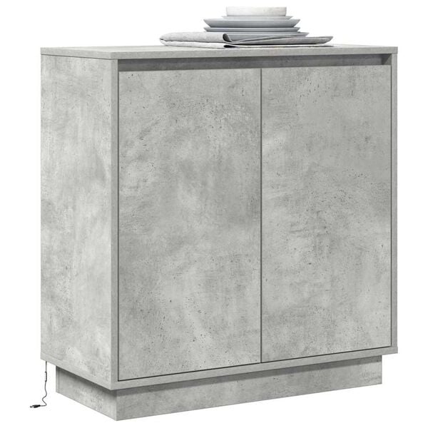 vidaXL LED-Sideboard Beton Grau 71 x 34,5 x 75 cm Holzwerkstoff