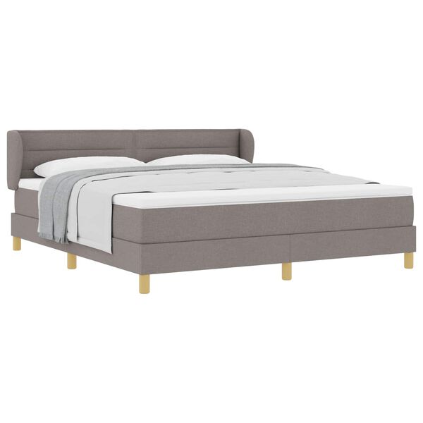 vidaXL Boxspringbett mit Matratze Taupe 180 x 200 cm Stoff