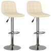 vidaXL Barhocker 2 Stk. Creme Stoff