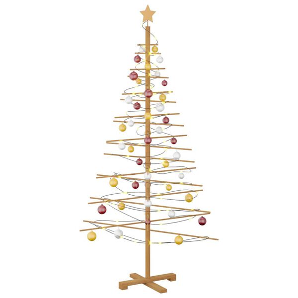 vidaXL Holz Weihnachtsbaum mit St&auml;nder Braun 180 cm Bambus
