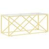 vidaXL Couchtisch 110x45x45 cm Edelstahl und Glas