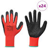vidaXL Arbeitshandschuhe 24 pcs Rot und Schwarz 11 / XXL