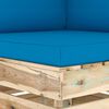 vidaXL 2-Sitzer Outdoor-Sofa mit Kissen Gr&uuml;n Impr&auml;gniertes Holz