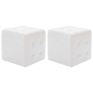 vidaXL Pouf 2 Stk. Wei&szlig; 30x30x30 cm Kunstleder
