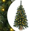 vidaXL Mini Weihnachtsbaum 60 cm 25 LEDs Warmes Wei&szlig; PVC Gr&uuml;n