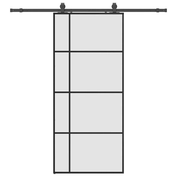 vidaXL Schiebet&uuml;r mit Beschlag Schwarz 90x205 cm ESG-Glas