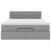 vidaXL Ottoman-Bett mit Matratze Hellgrau 140x190 cm Stoff