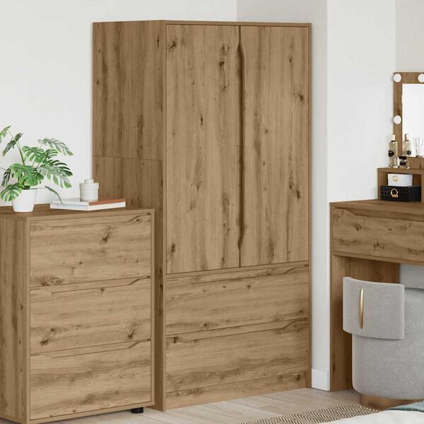 vidaXL Badezimmerschrank mit Speicher Artisan-Eiche 79,5 x 49 x 156 cm