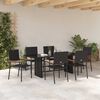 vidaXL Garten Essgruppe 7 pcs Schwarz Poly-Rattan