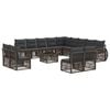 vidaXL Gartensofa-set 14 stk. Grau und Dunkelgrau Poly-Rattan