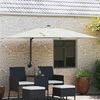vidaXL Gartenparasol Beige und Schwarz 248,5 x 247,5 x 160 cm