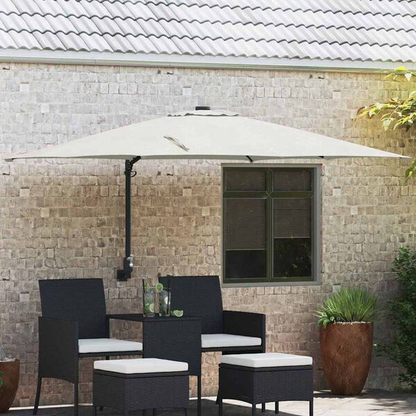 vidaXL Gartenparasol Beige und Schwarz 248,5 x 247,5 x 160 cm