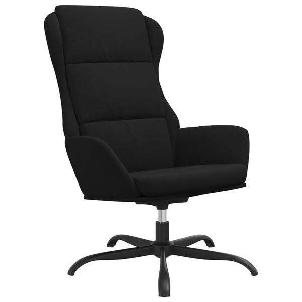 vidaXL Relaxsessel mit Hocker Schwarz Mikrofasergewebe